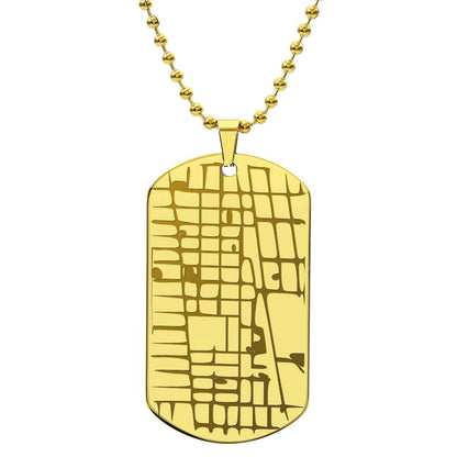 Custom Map Dog Tag Necklace