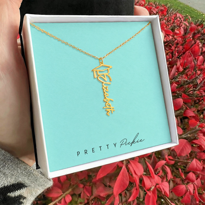 Graduation Name Necklace with Cap