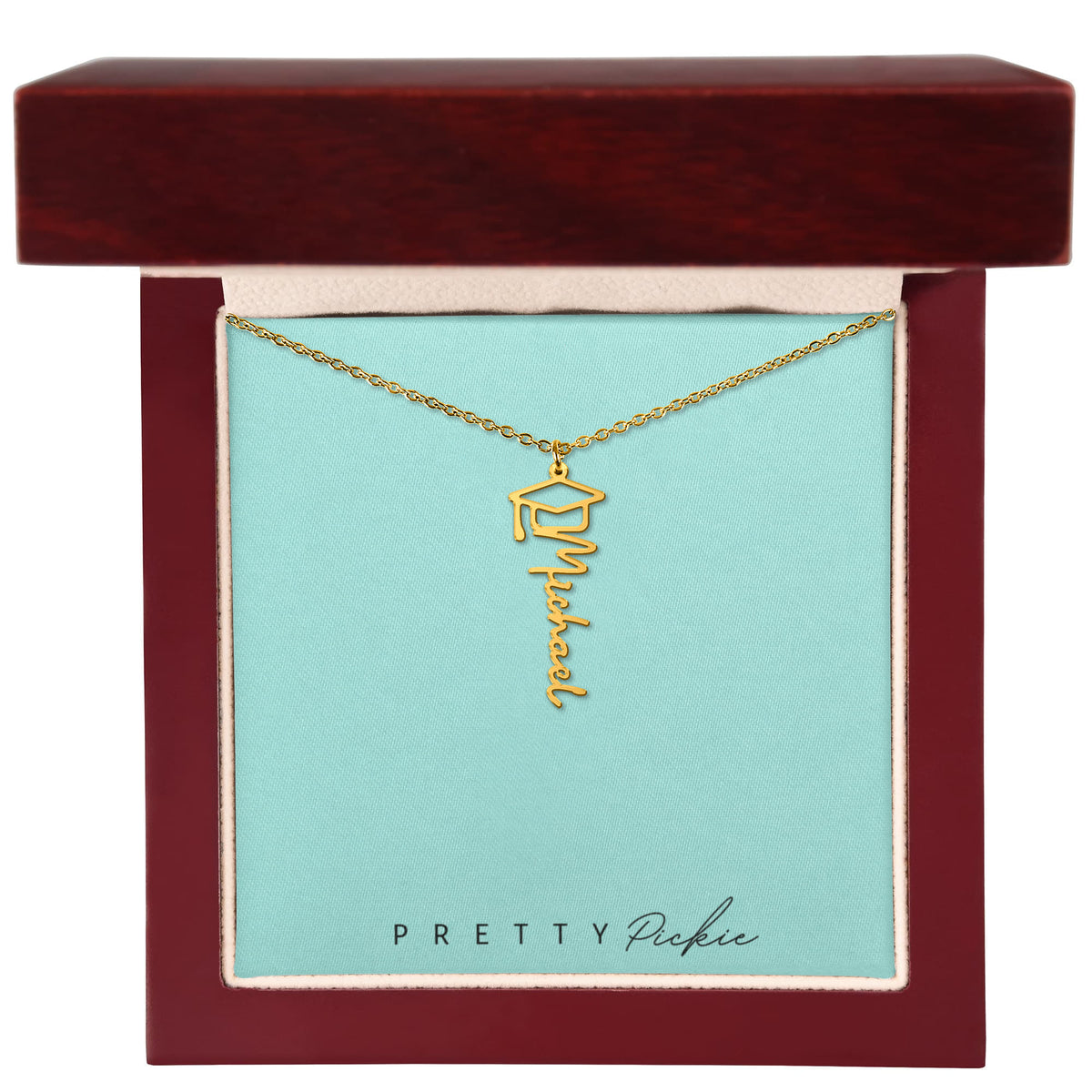 Graduation Name Necklace with Cap