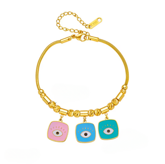 Colorful Eye Charm Bracelet