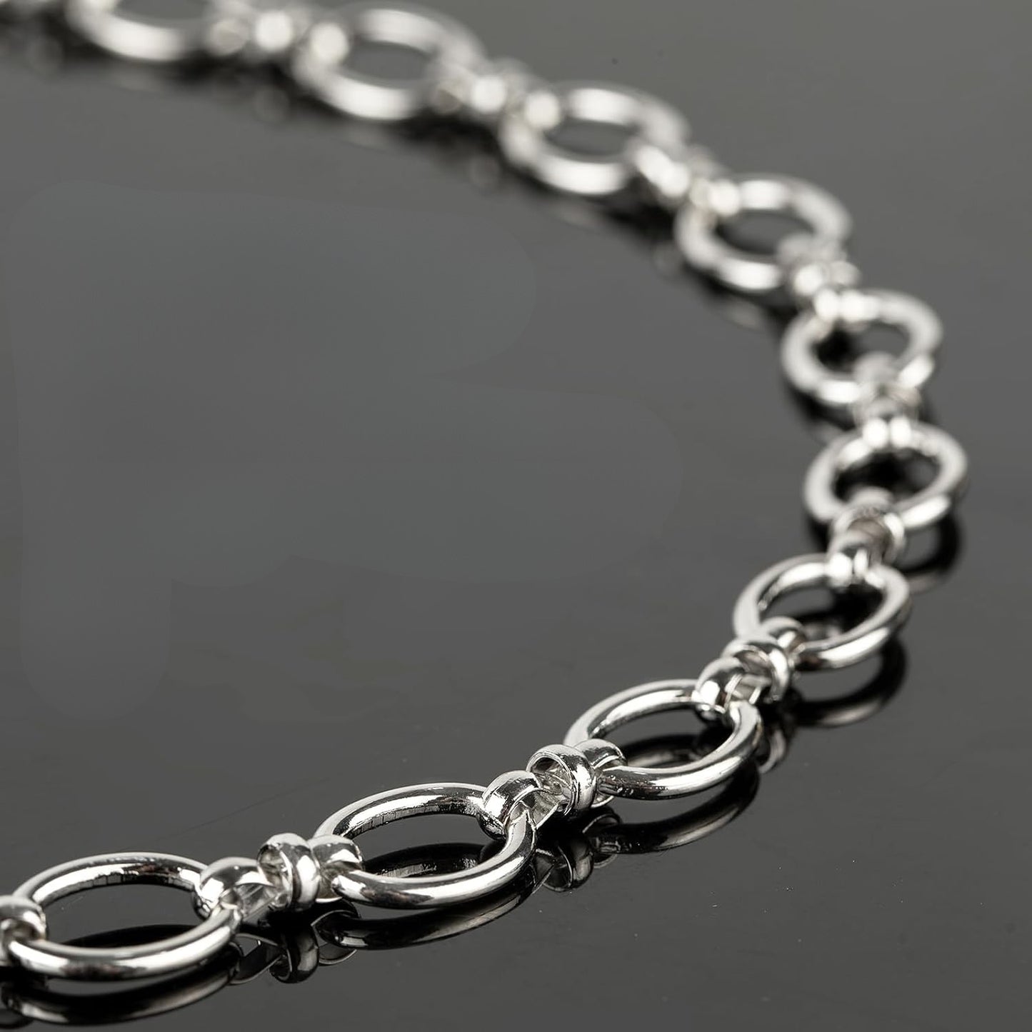 Silver Open Circle Chain Necklace