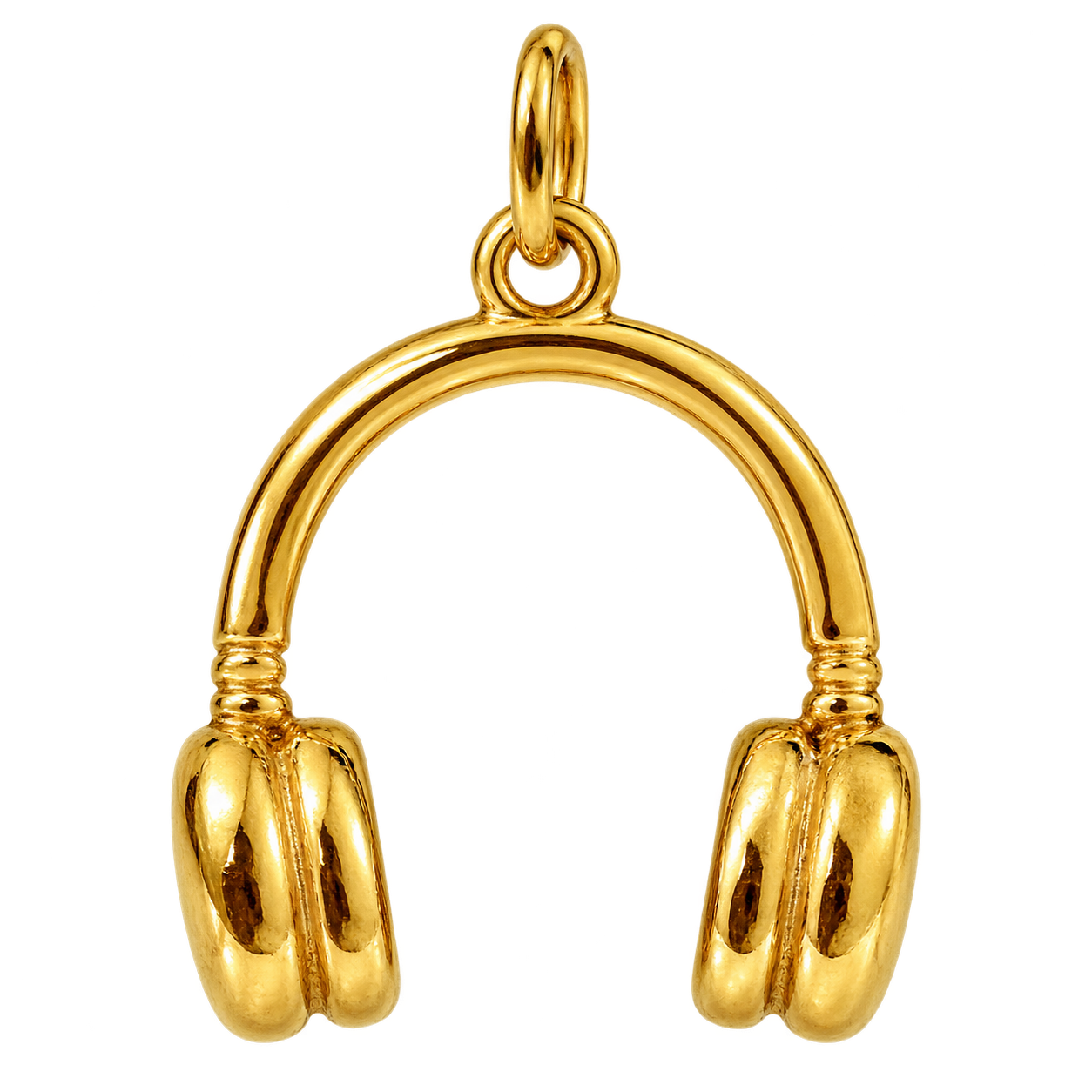Polished gold-tone headphones charm