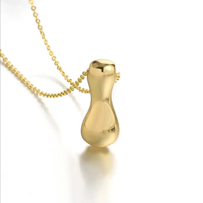 Bubble Letter Initial Necklace – 18K Gold Stainless Steel