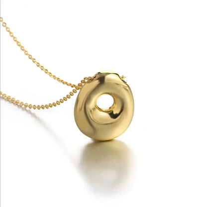 Bubble Letter Initial Necklace – 18K Gold Stainless Steel