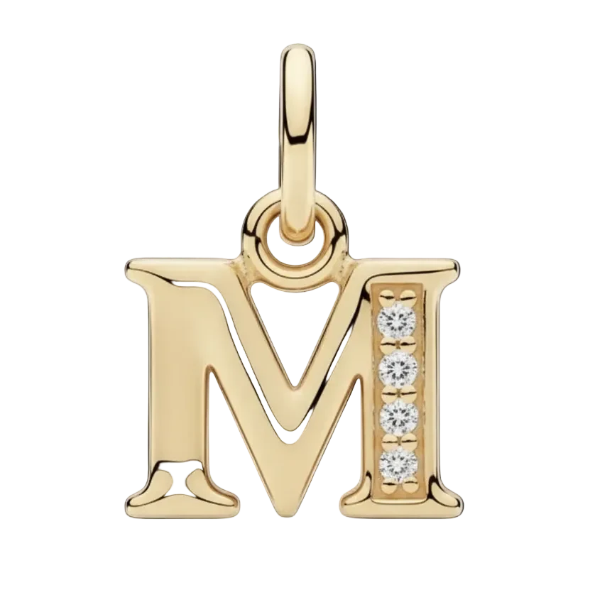 Sparkling Initial Letter Charm