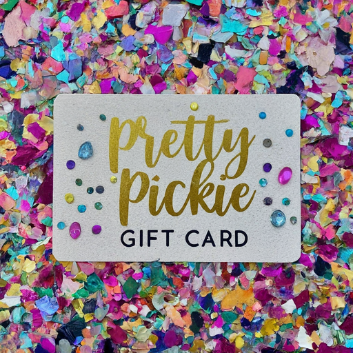 Pretty Pickie permanent jewelry gift card.