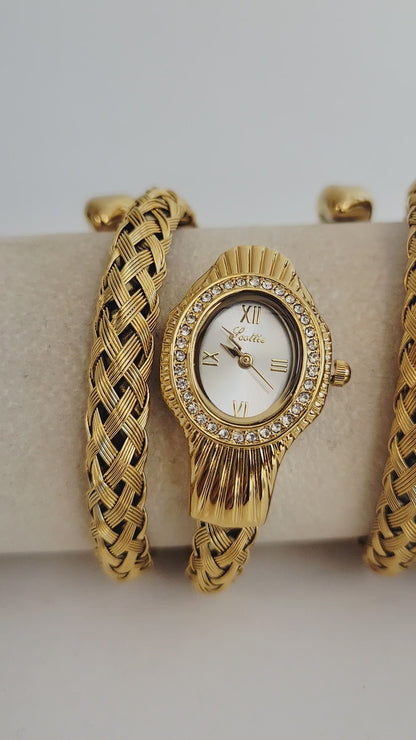 Vintage Woven Oval Bracelet Watch