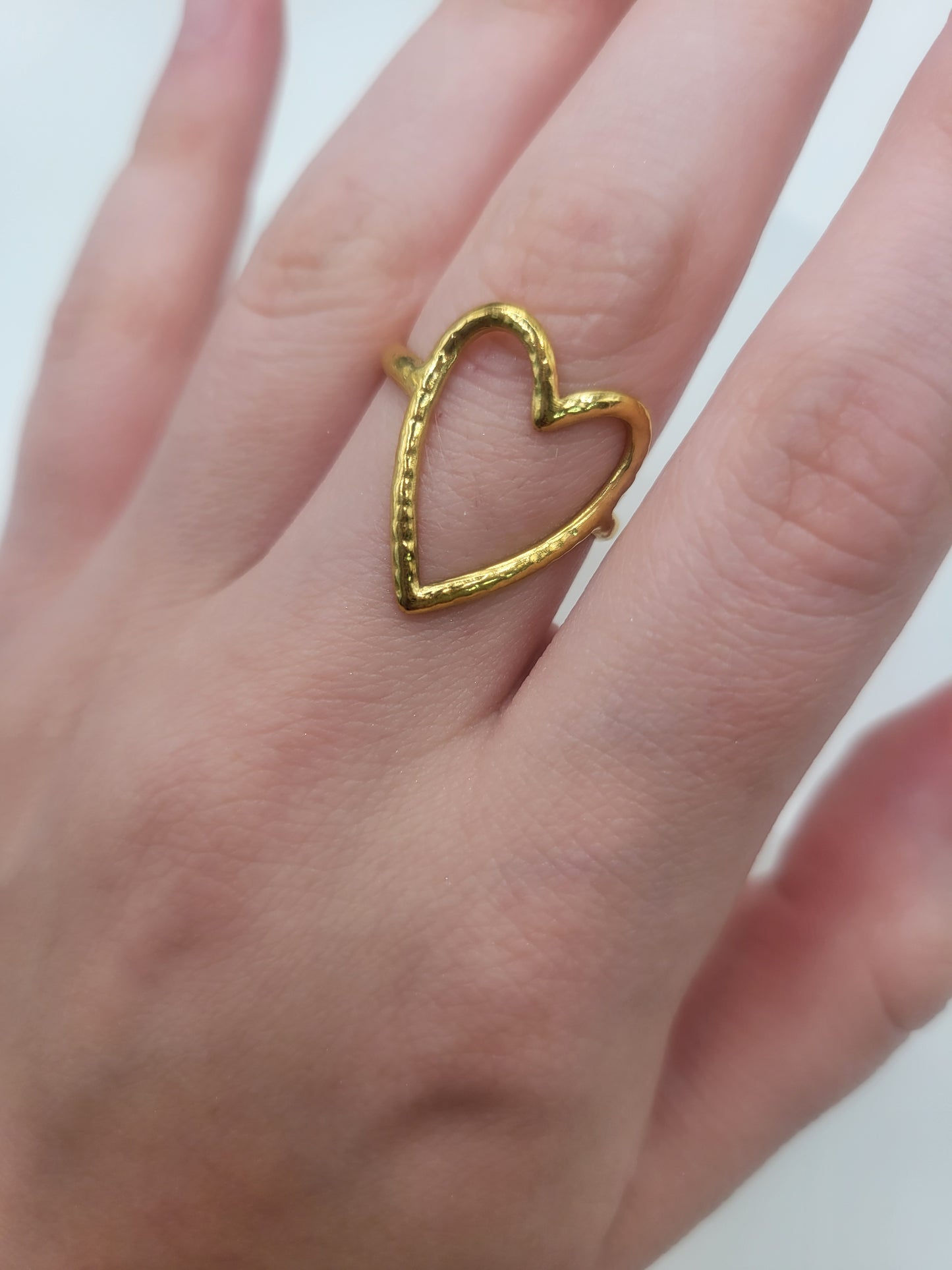 Molten Open Heart Ring | 18K Gold Adjustable Cuff