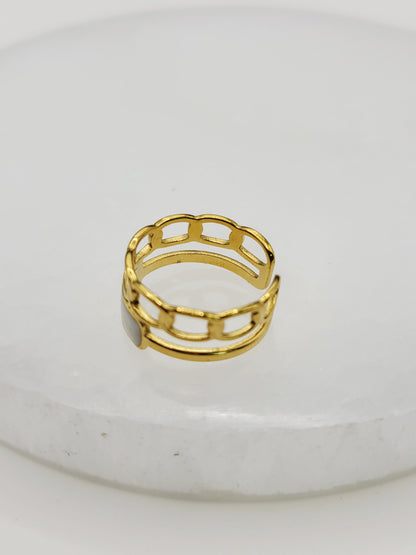 Snowglow Link Cuff – White Enamel Chic